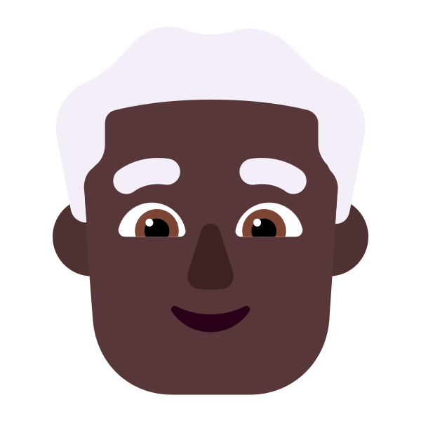 Man White Hair Flat Dark Vector
