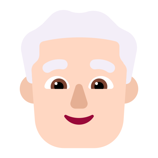 Man White Hair Flat Light Vector