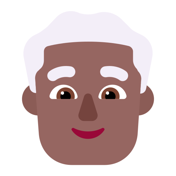 Man White Hair Flat Medium Dark Vector