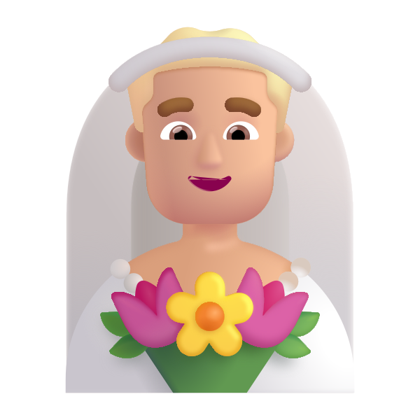 Man With Veil Color Medium Light Vector