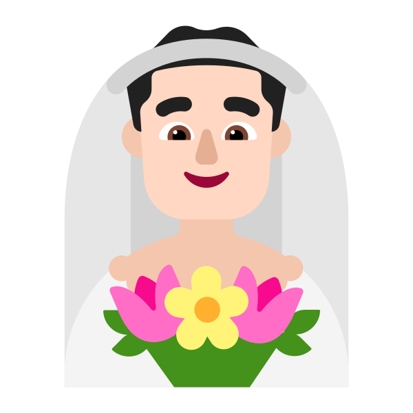 Man With Veil Flat Light Vector