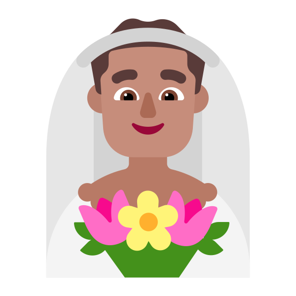 Man With Veil Flat Medium Vector