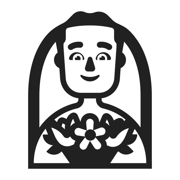 Man With Veil High Contrast Default Vector