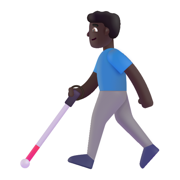 Man With White Cane Color Dark