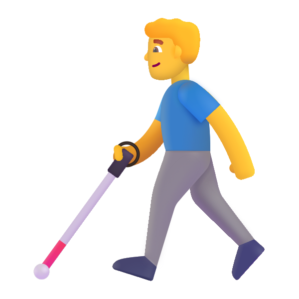 Man With White Cane Color Default Vector