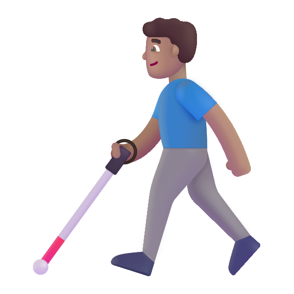 Man With White Cane Color Medium Vector