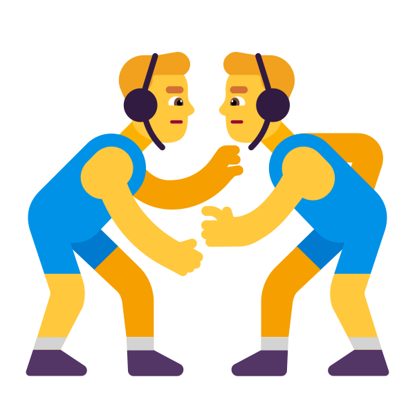 Man Wrestling Flat Vector