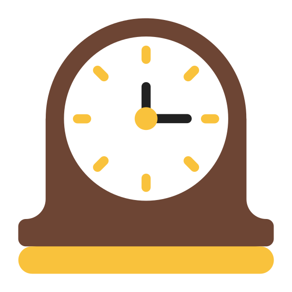 Mantelpiece Clock Flat Vector