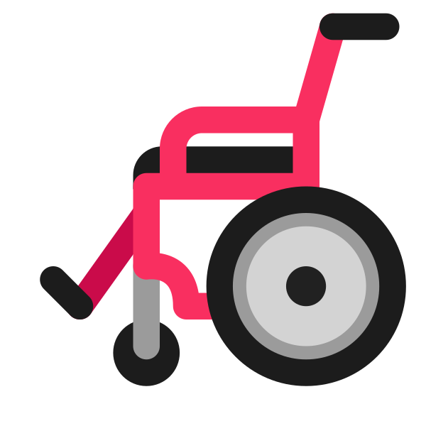 Manual Wheelchair Flat Vector