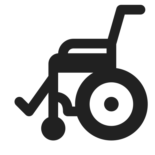 Manual Wheelchair High Contrast Vector