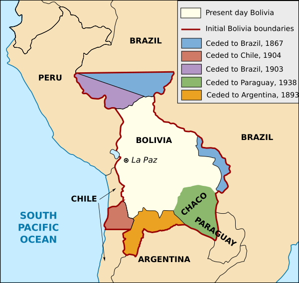 Map Bolivia Territorial Loss En