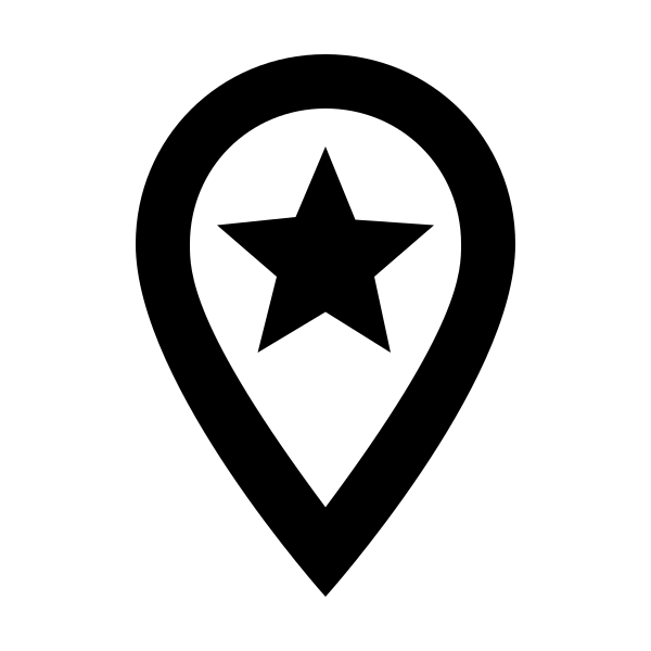 Map Marker Star Outline
