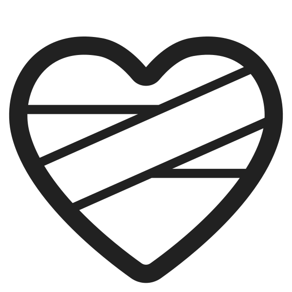 Mending Heart High Contrast Vector