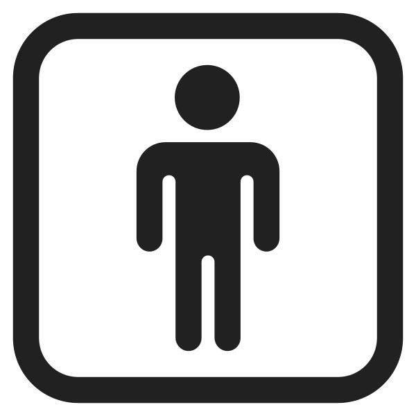 Mens Room High Contrast Vector