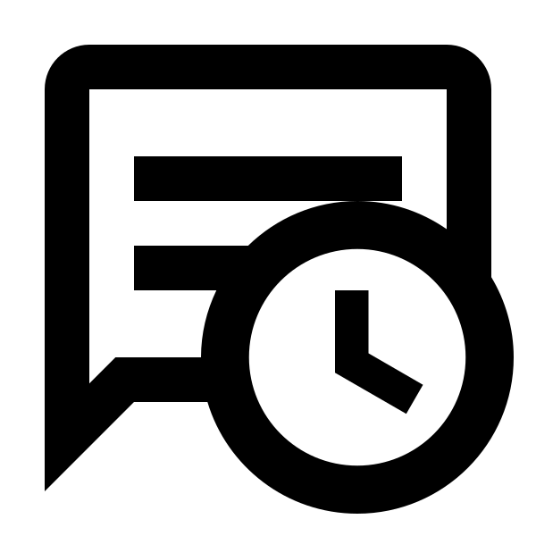 Message Text Clock Outline