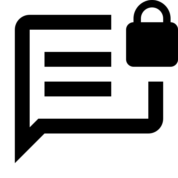 Message Text Lock Outline