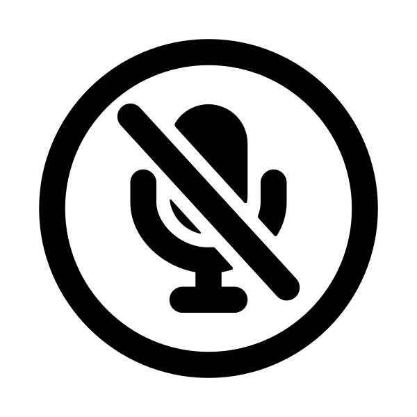 Mic Off Circle Outline