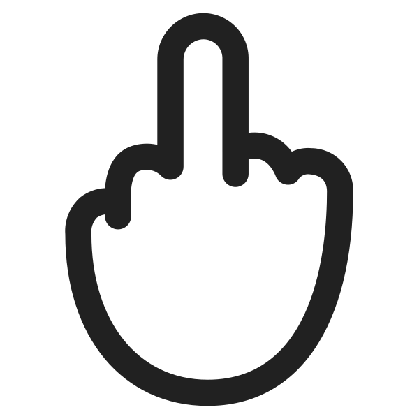 Middle Finger High Contrast Default Vector