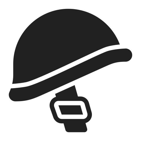 Military Helmet High Contrast Vector