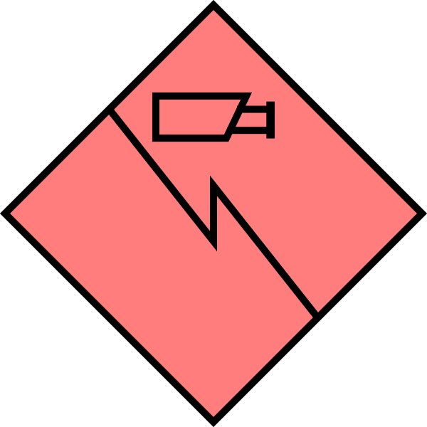 Military Symbol   Hostile Unit (Solid Diamond Frame)  Signals Or Communication   Imagery Or Combat Camera (NATO APP 6C)
