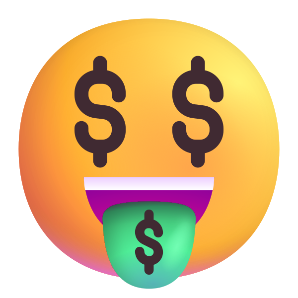 Money Mouth Face Color Vector