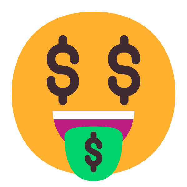 Money Mouth Face Flat Vector