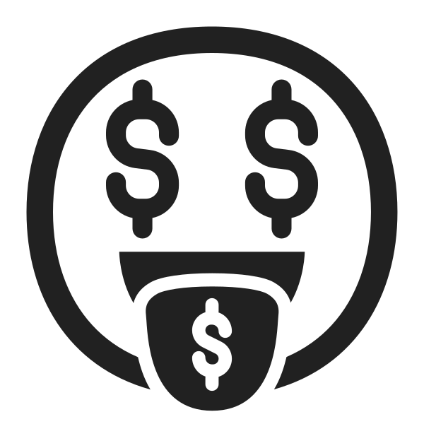 Money Mouth Face High Contrast Vector