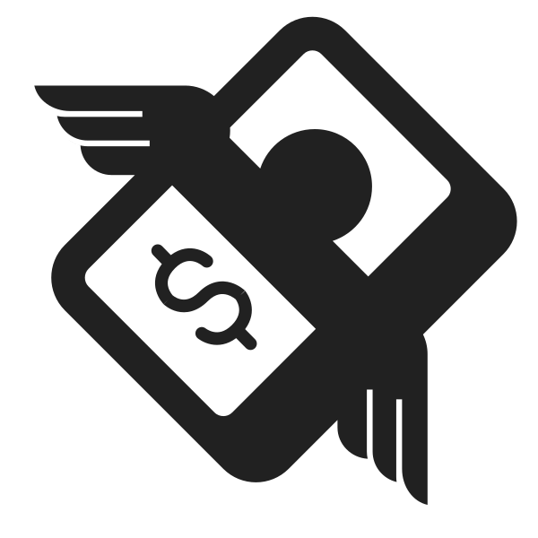 Money With Wings High Contrast Vector