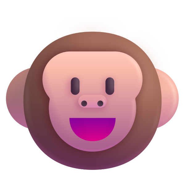 Monkey Face Color Vector