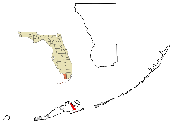 Monroe County Florida Incorporated And Unincorporated Areas Big Pine Key Highlighted