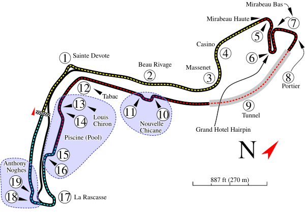 Monte Carlo Formula 1 Track Map