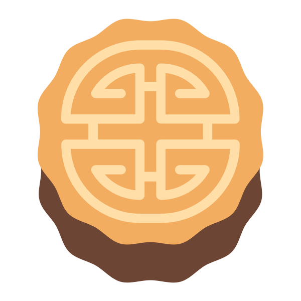 Moon Cake Flat Vector