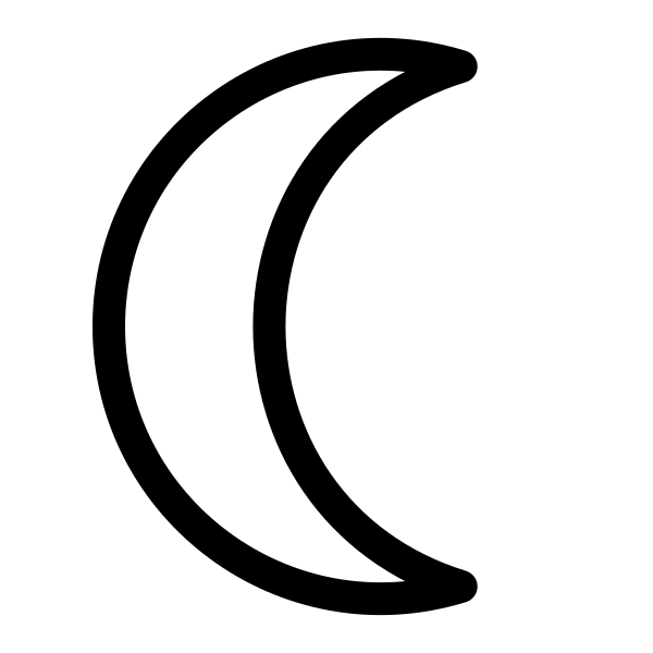 Moon Symbol Decrescent Vector