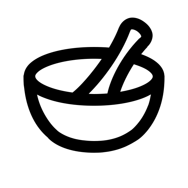 Mortar Pestle Solid Vector