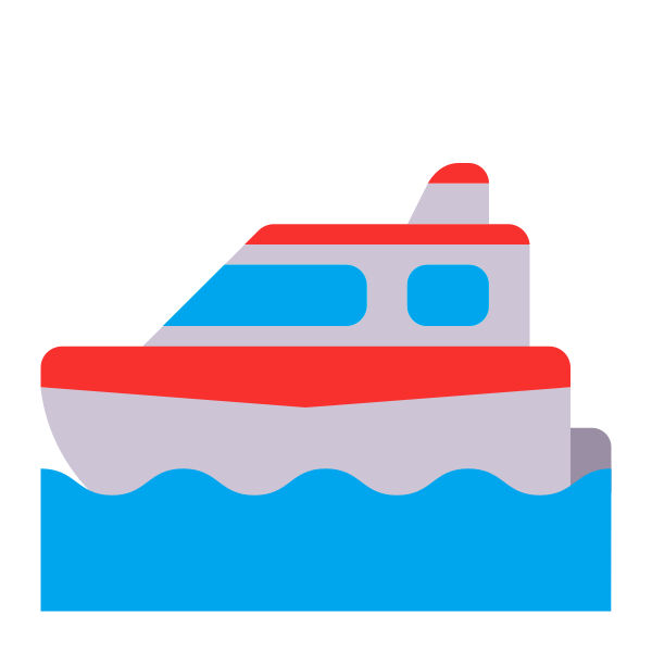 Motor Boat Flat Vector