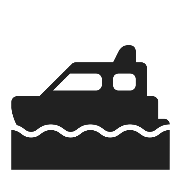 Motor Boat High Contrast Vector