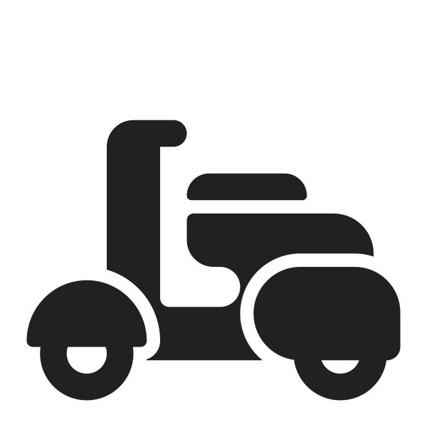 Motor Scooter High Contrast Vector