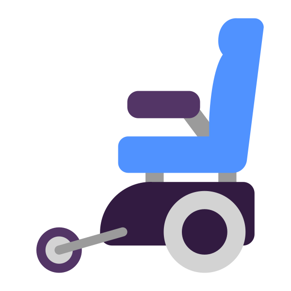 Motorized Wheelchair Flat Vector