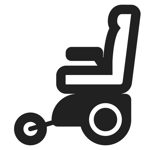 Motorized Wheelchair High Contrast