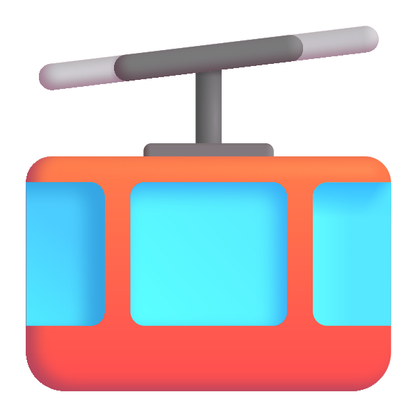Mountain Cableway Color Vector