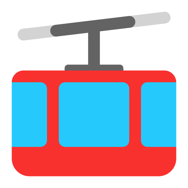 Mountain Cableway Flat Vector