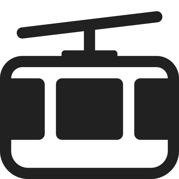 Mountain Cableway High Contrast Vector