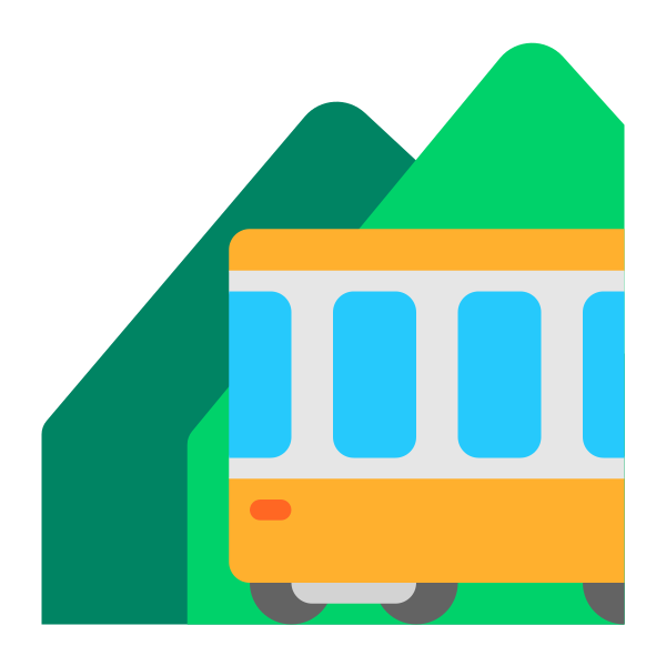 Mountain Railway Flat Vector
