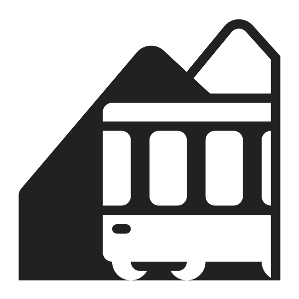 Mountain Railway High Contrast Vector