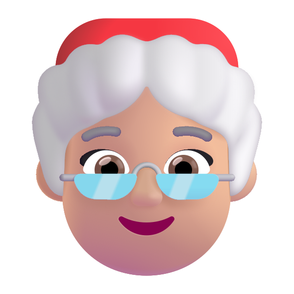 Mrs Claus Color Medium Light Vector