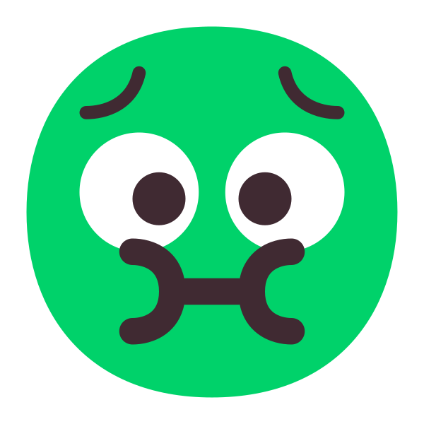 Nauseated Face Flat Vector