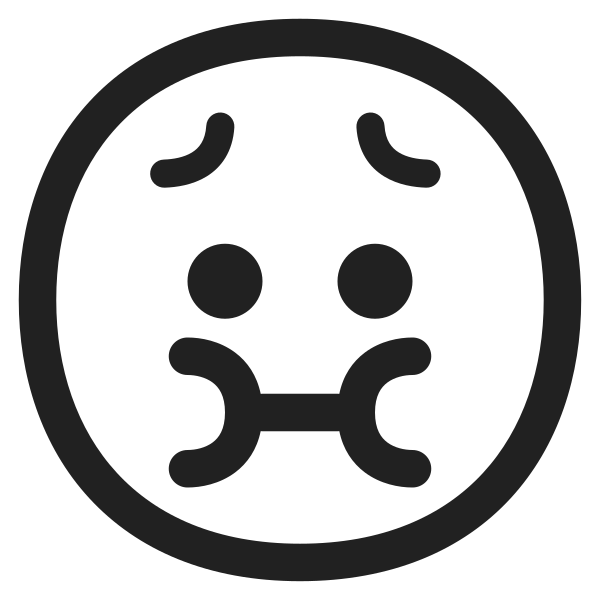 Nauseated Face High Contrast Vector
