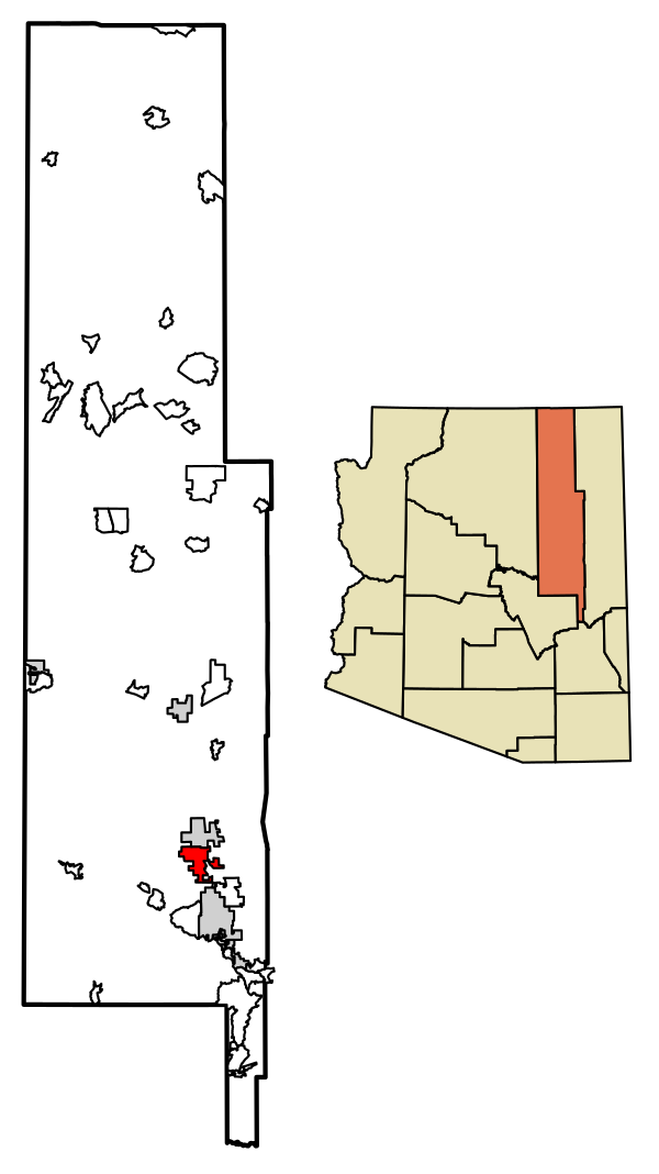 Navajo County Arizona Incorporated And Unincorporated Areas Taylor Highlighted 0472420