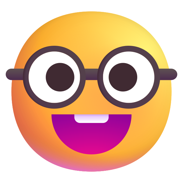 Nerd Face Color Vector