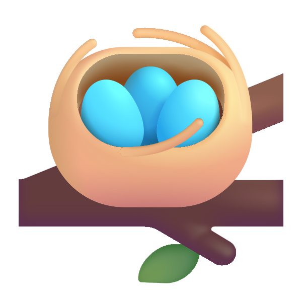 Nest With Eggs Color Vector